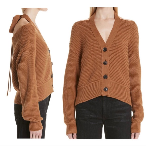 Adeam Halter Knit Sweater Cardigan size XS Brown - Picture 13 of 14
